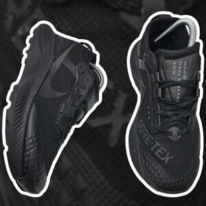 Nike Pegasus Trail 3 GTX Triple Black Womens 8.5 Running Shoes GORE-TEX